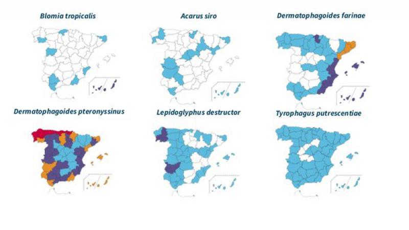 Figura 10. Mapa acarológico de España. Fuente: Laboratorios Letipharma.