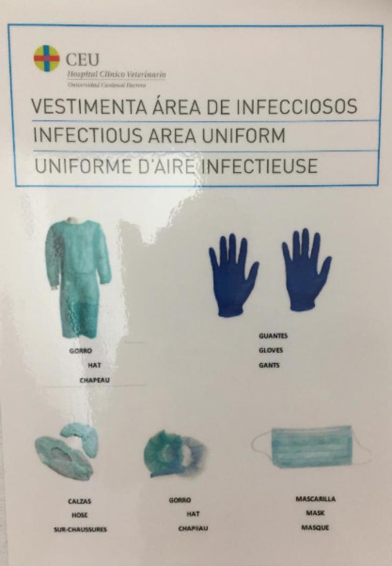 Figura 3. Vestimenta de seguridad para la entrada al área de infecciosos.